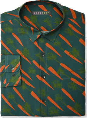 ***PRE-ORDER*** 'Carrot' Print L/S Shirt | Dk Teal