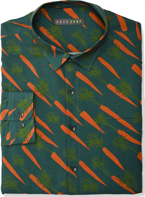 ***PRE-ORDER*** Carrot Print L/S Shirt | Dk Teal