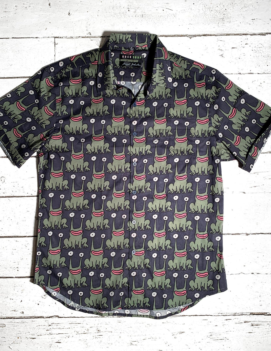 Daniel Johnston SS Button-Down Shirt | Navy – ROCK|SOUP