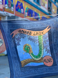 CARRI SKOCZEK Freak Show Bandanna | Navy Snake Lady