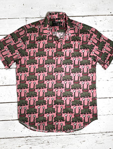 Daniel Johnston SS Button-Down Shirt | Pink